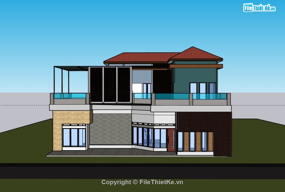 biệt thự 2 tầng,su biệt thự,sketchup biệt thự,su biệt thự 2 tầng,sketchup biệt thự 2 tầng