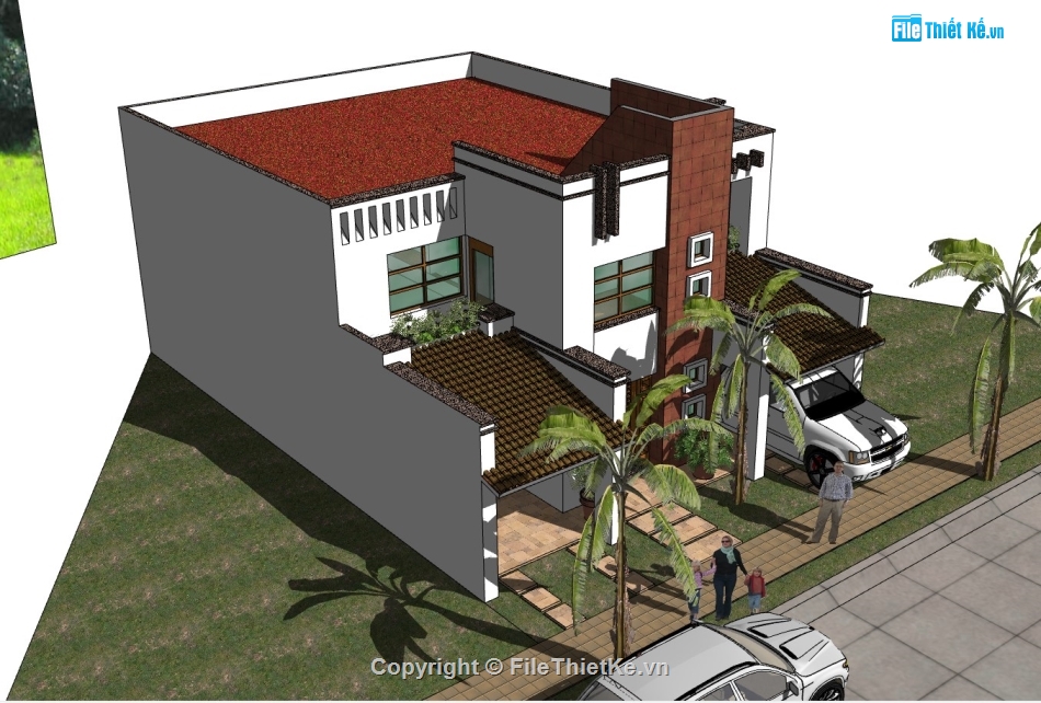 biệt thự 2 tầng,su biệt thự,sketchup biệt thự,su biệt thự 2 tầng,sketchup biệt thự 2 tầng