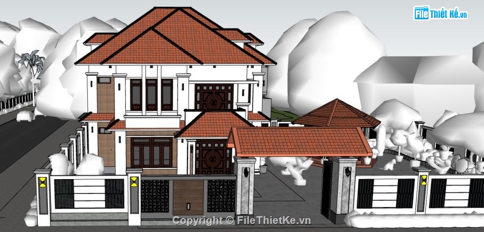 file su biệt thự,sketchup biệt thự,model su biệt thự