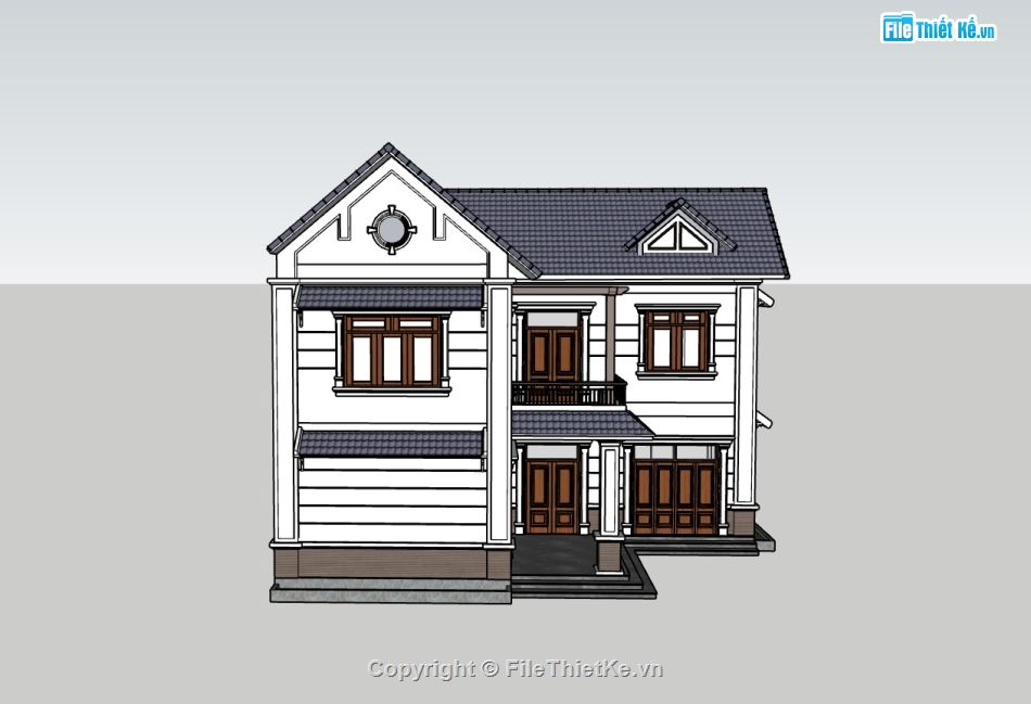 biệt thự 2 tầng,su biệt thự,sketchup biệt thự,Model su biệt thự 2 tầng