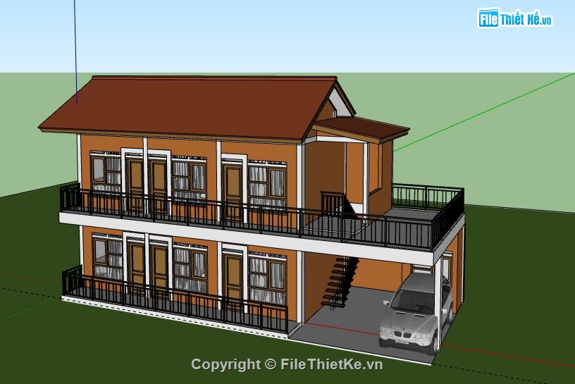 Biệt thự 2 tầng,model su biệt thự 2 tầng,biệt thự 2 tầng file su,file sketchup biệt thự 2 tầng,biệt thự 2 tầng model su