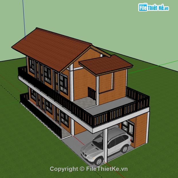 Biệt thự 2 tầng,model su biệt thự 2 tầng,biệt thự 2 tầng file su,file sketchup biệt thự 2 tầng,biệt thự 2 tầng model su