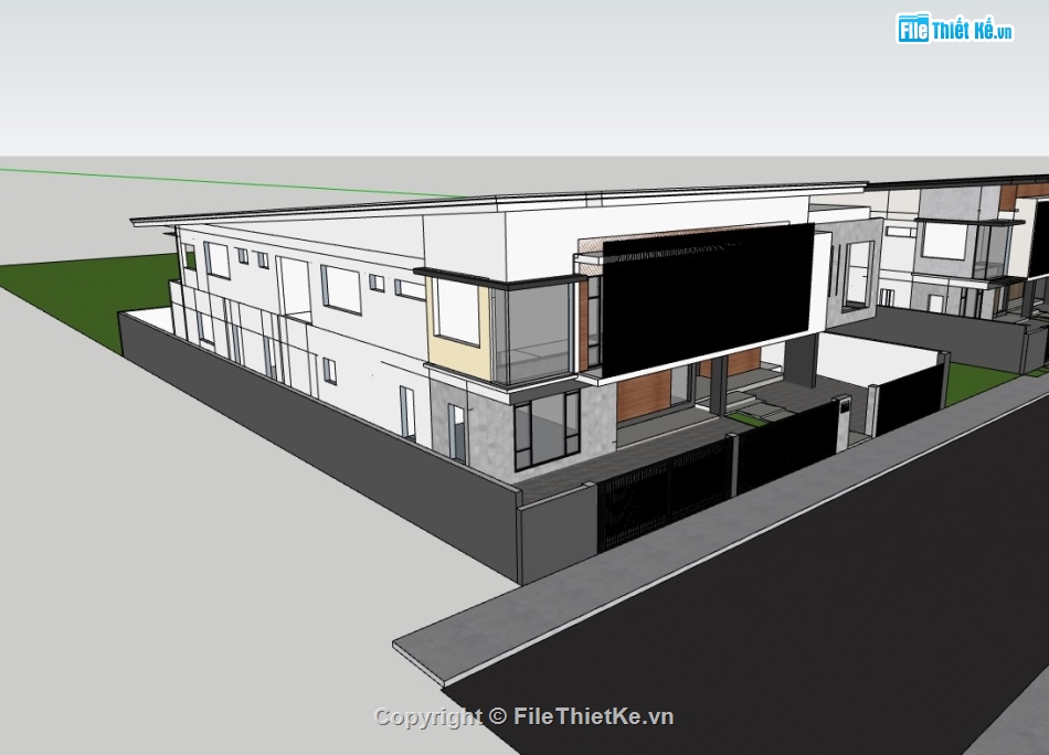 biệt thự 2 tầng,su biệt thự,sketchup biệt thự,su biệt thự 2 tầng