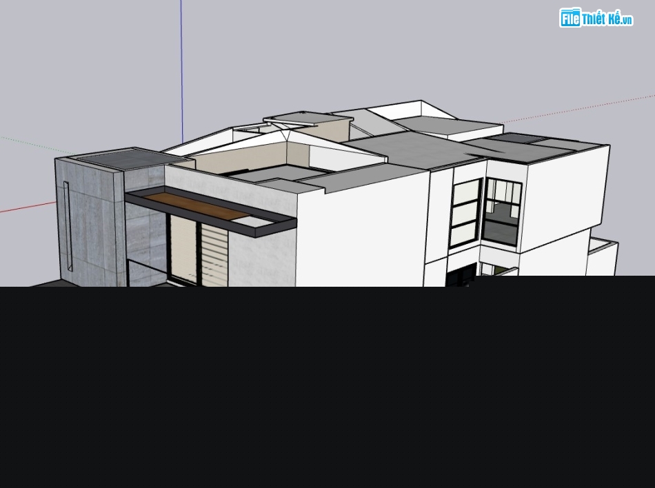 biệt thự 2 tầng,su biệt thự 2 tầng,su biệt thự,sketchup biệt thự 2 tầng,sketchup biệt thự
