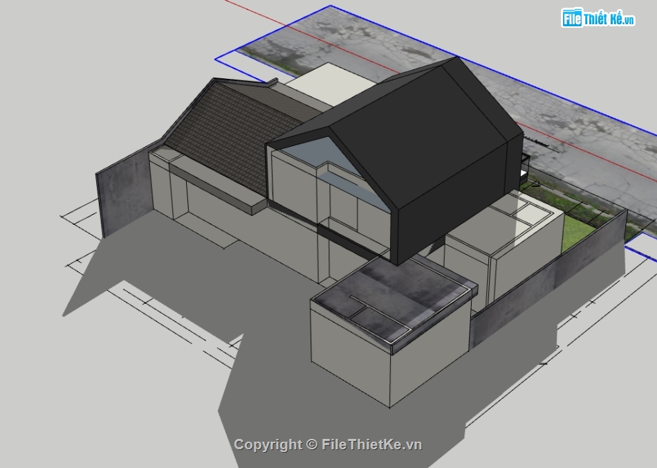 Model su biệt thự 2 tầng,file sketchup biệt thự 2 tầng,dựng 3d su nhà biệt thự 2 tầng