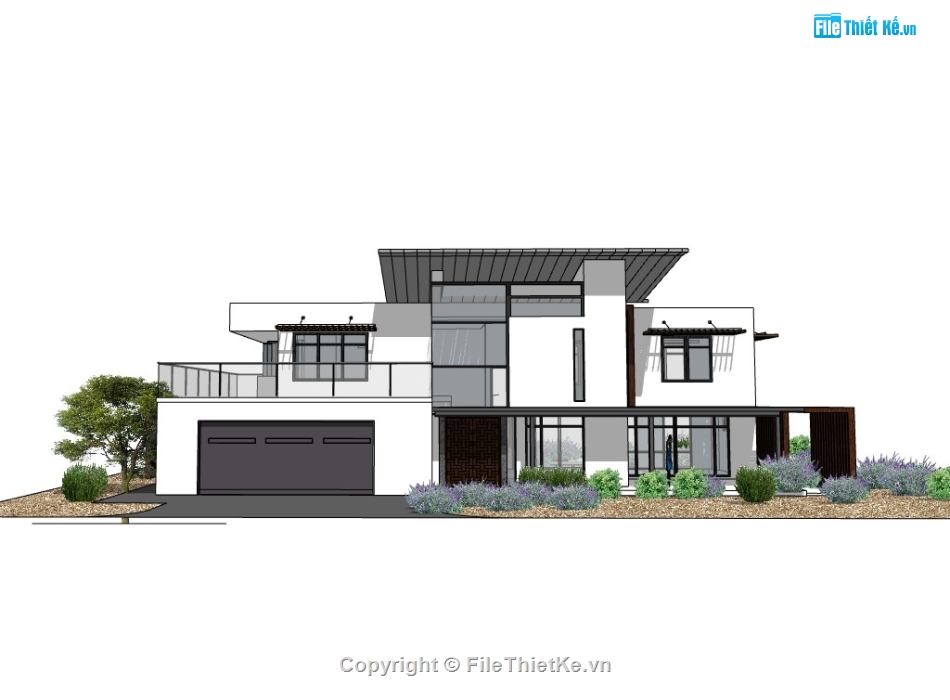 biệt thự hiện đại,biệt thự 2 tầng,su biệt thự,sketchup biệt thự,su biệt thự 2 tầng