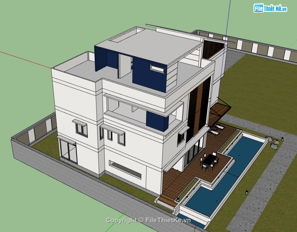 biệt thự 3 tầng,su biệt thự,sketchup biệt thự,su biệt thự 3 tầng,sketchup biệt thự 3 tầng