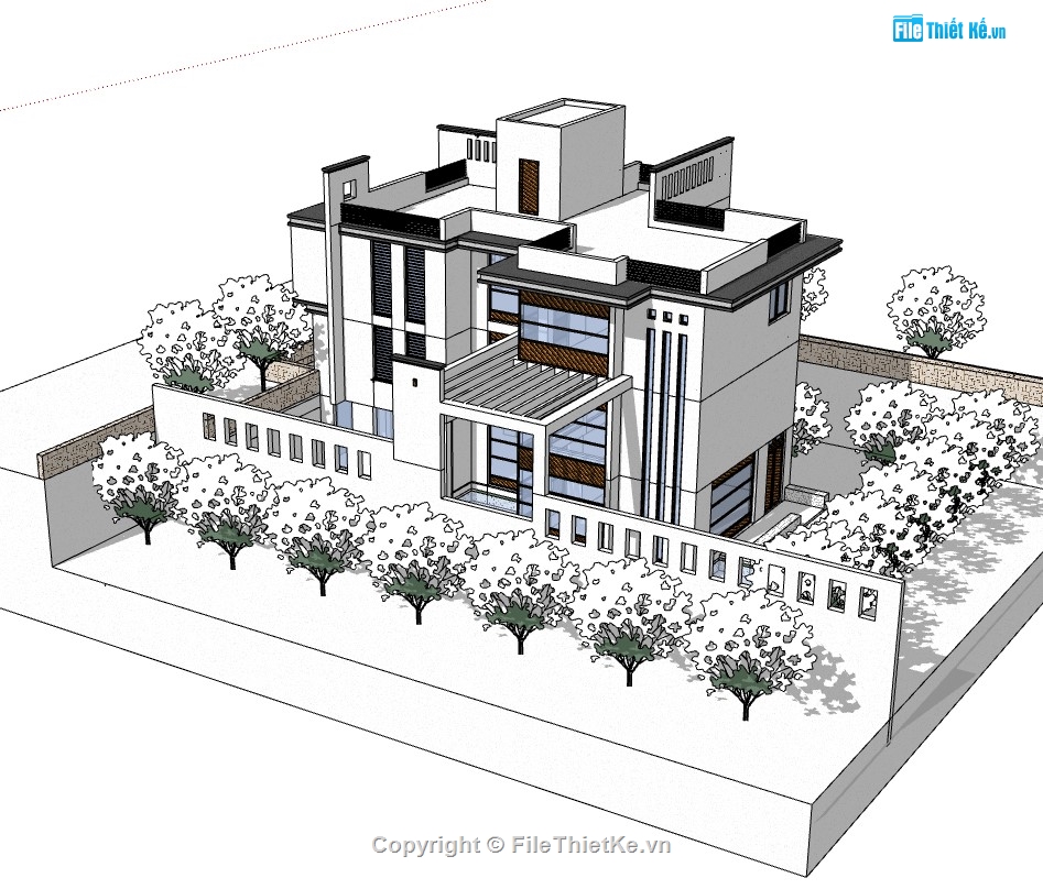 biệt thự 3 tầng,su biệt thự,sketchup biệt thự,su biệt thự 3 tầng,sketchup biệt thự 3 tầng