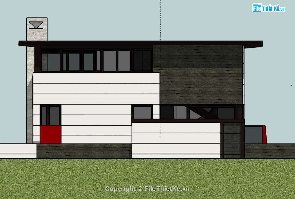 biệt thự 3 tầng,su biệt thự,sketchup biệt thự