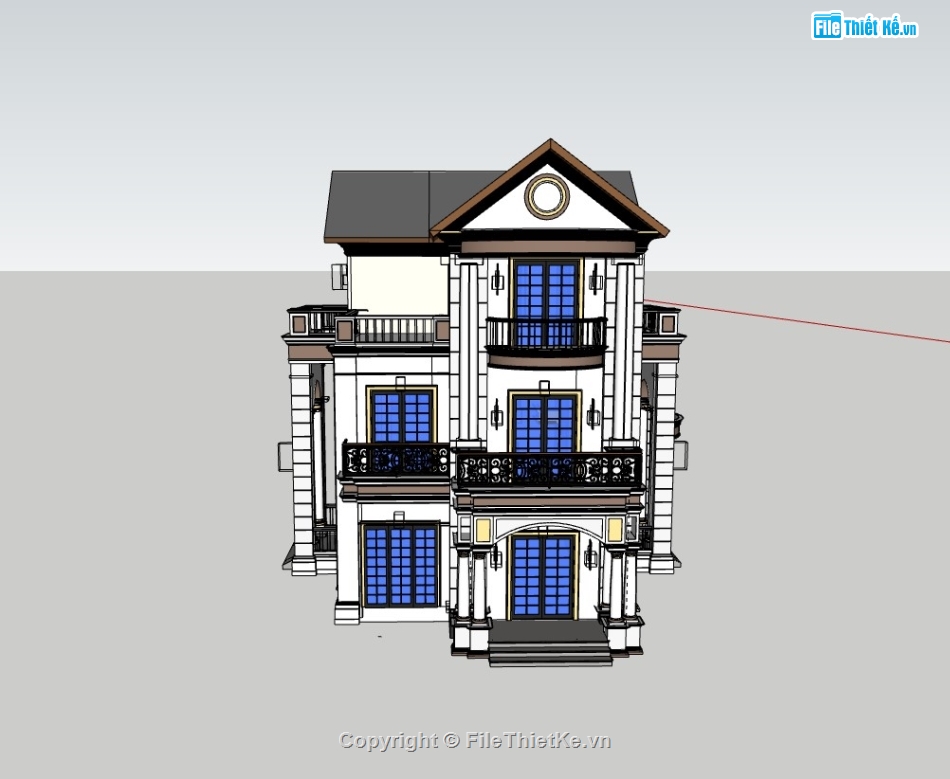 biệt thự 3 tầng,su biệt thự,sketchup biệt thự,su biệt thự 3 tầng,sketchup biệt thự 3 tầng