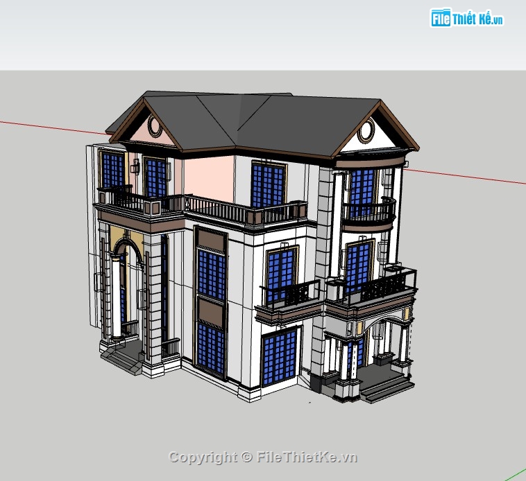 biệt thự 3 tầng,su biệt thự,sketchup biệt thự,su biệt thự 3 tầng,sketchup biệt thự 3 tầng