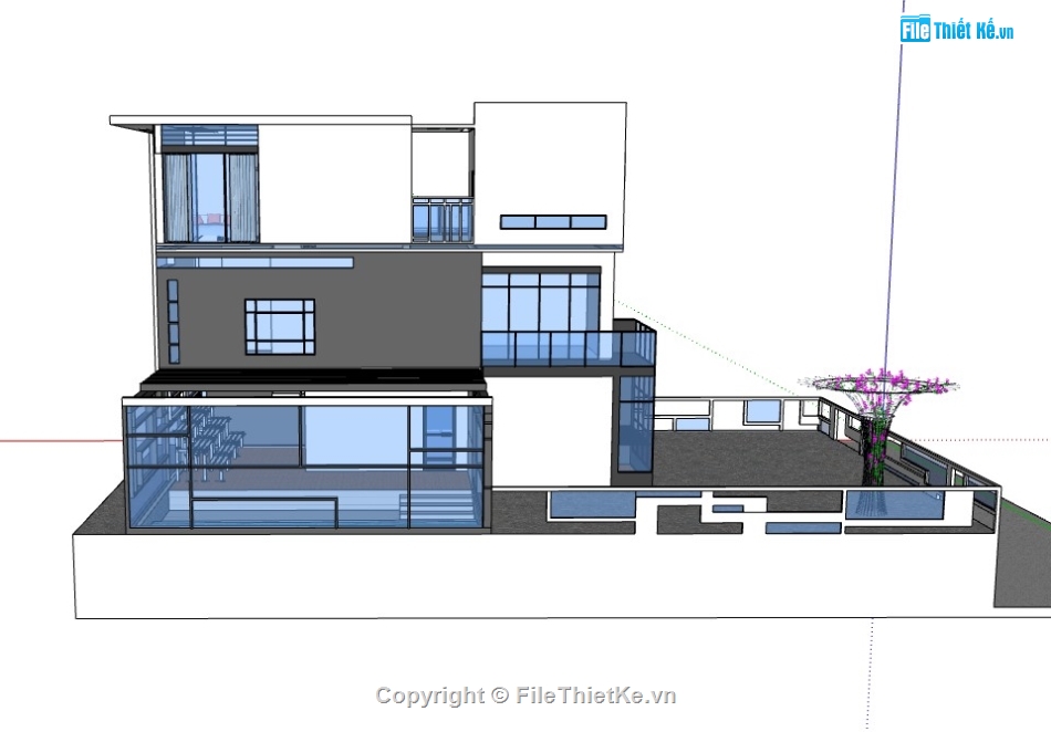 biệt thự 3 tầng,biệt thự  su,su biệt thự 3 tầng,sketchup biệt thự 3 tầng