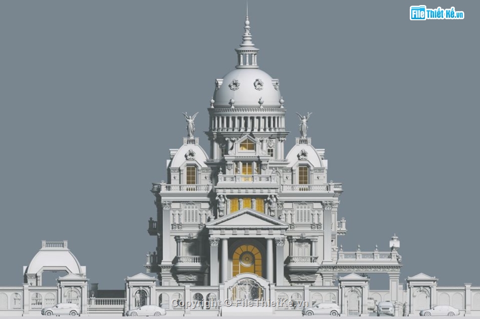 Model Su biệt thự lâu đài,biệt thự SU,Sketchup biệt thự cổ,file sketchup lâu đài cổ điển,File su biệt thự cổ điển