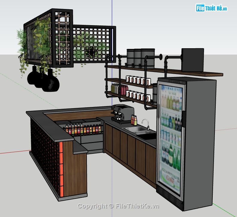 cửa hàng,Model su cửa hàng,cửa hàng giải khát,sketchup cửa hàng giải khát