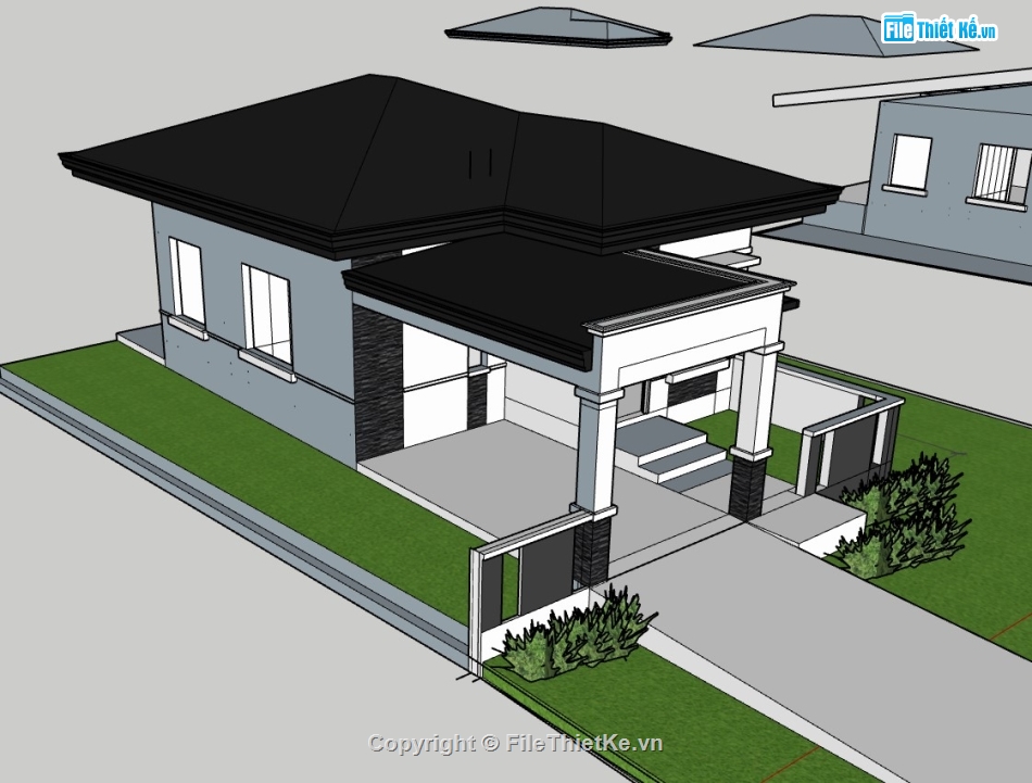 nhà cấp 4,su nhà cấp 4,sketchup nhà cấp 4