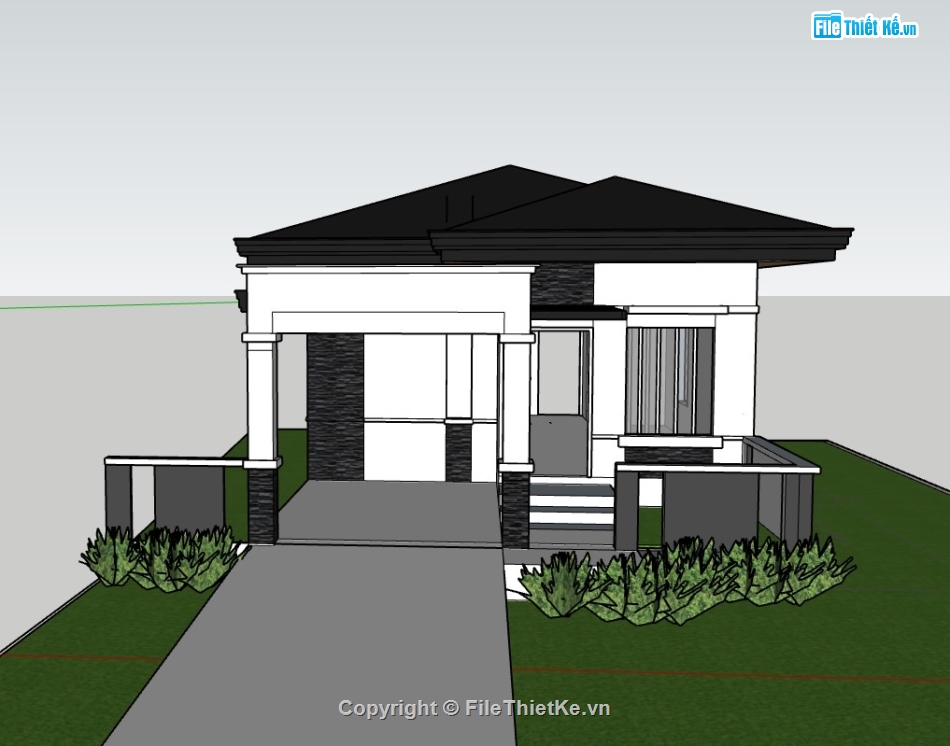 nhà cấp 4,su nhà cấp 4,sketchup nhà cấp 4