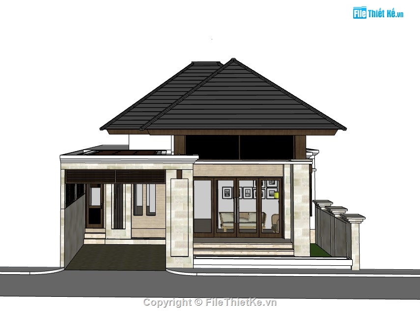 nhà cấp 4,su nhà cấp 4,sketchup nhà cấp 4,nhà cấp 4 su