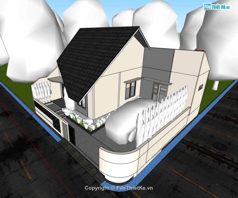 su nhà cấp 4,sketchup nhà cấp 4,nhà cấp 4