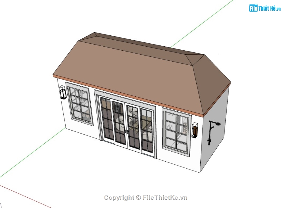 nhà cấp 4,su nhà cấp 4,sketchup nhà cấp 4