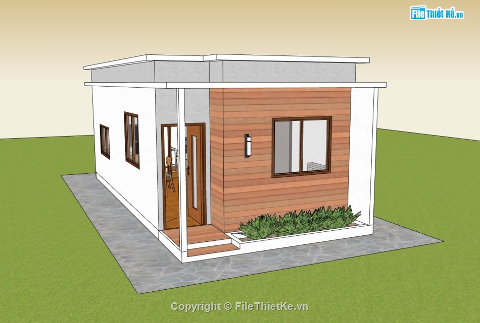 nhà cấp 4,su nhà cấp 4,sketchup nhà cấp 4