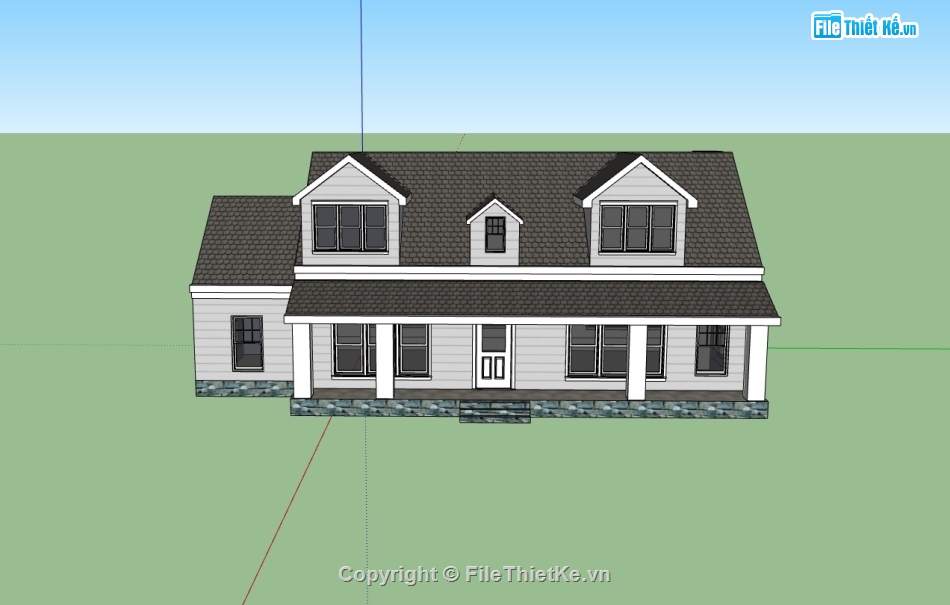 nhà cấp 4,su nhà cấp 4,sketchup nhà cấp 4