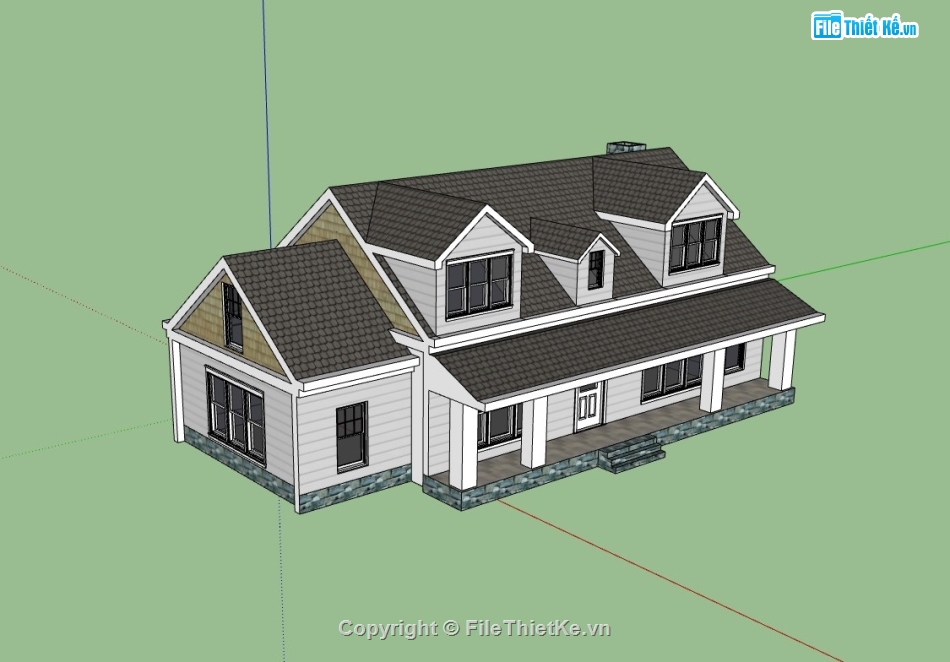 nhà cấp 4,su nhà cấp 4,sketchup nhà cấp 4