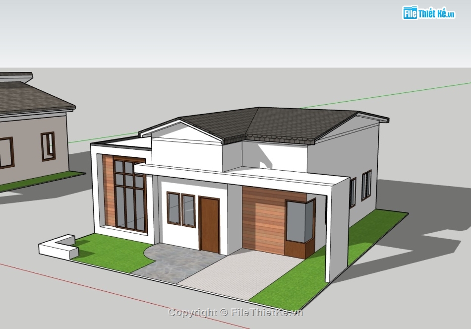 nhà cấp 4,su nhà cấp 4,sketchup nhà cấp 4
