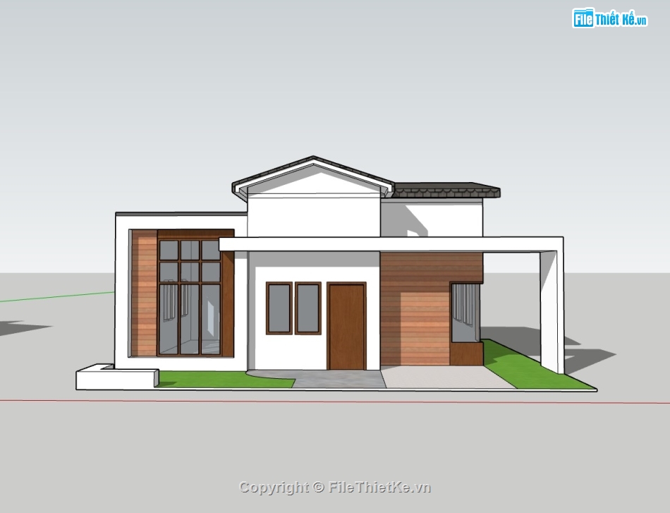 nhà cấp 4,su nhà cấp 4,sketchup nhà cấp 4