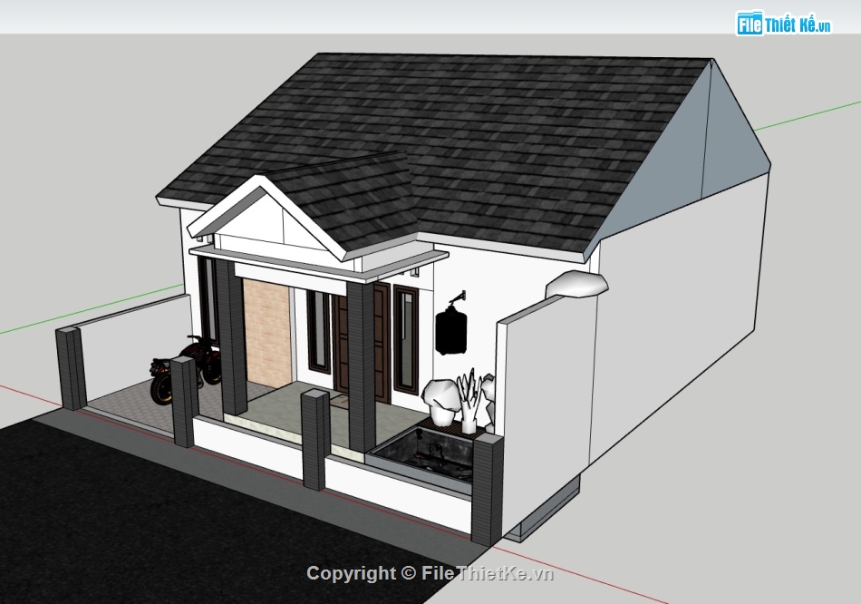 nhà cấp 4,su nhà cấp 4,sketchup nhà cấp 4