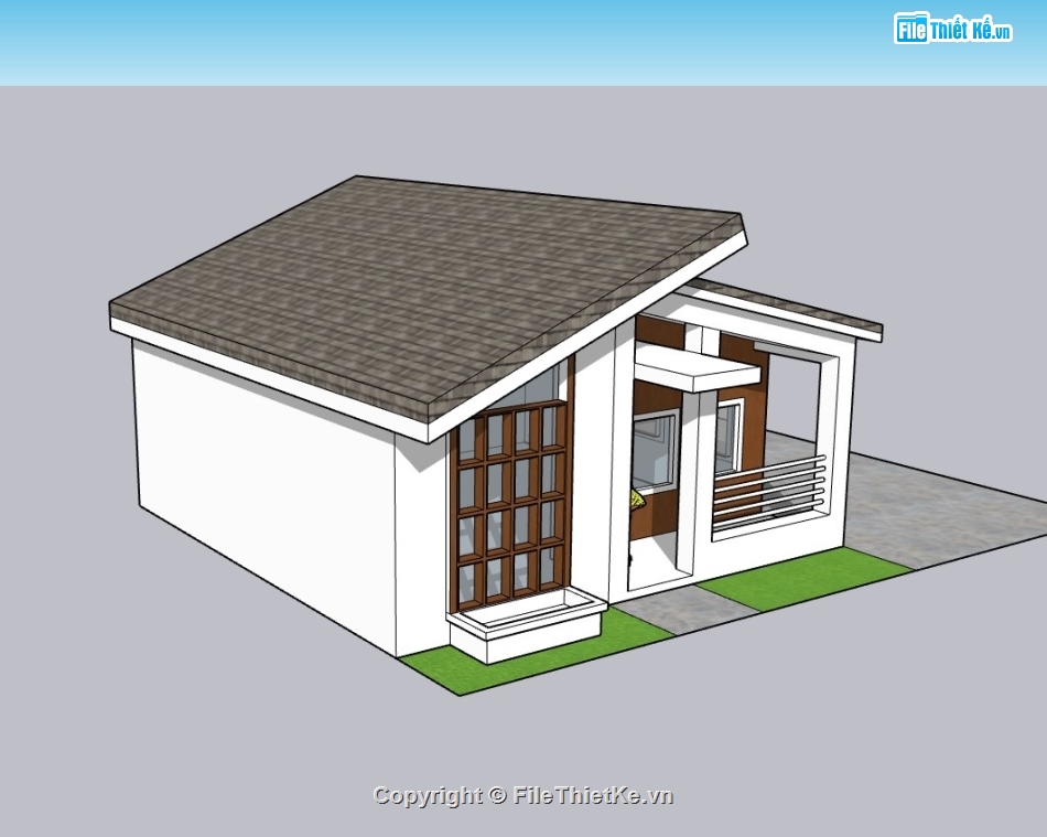 nhà cấp 4,su nhà cấp 4,sketchup nhà cấp 4