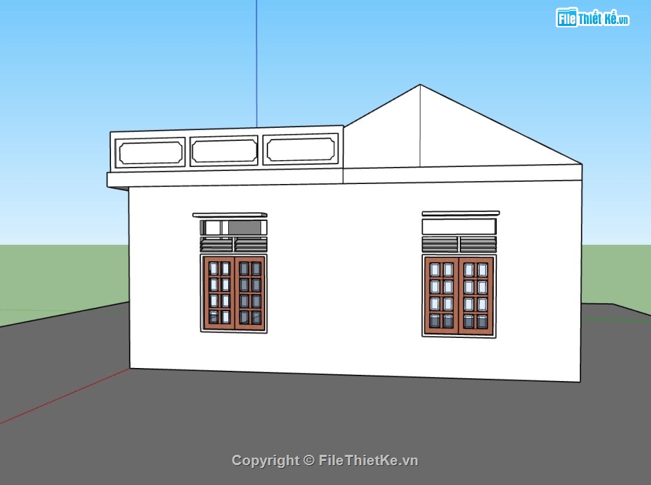 nhà cấp 4,Model su nhà cấp 4,file sketchup nhà cấp 4,mẫu sketchup nhà cấp 4