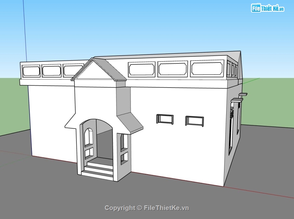 nhà cấp 4,Model su nhà cấp 4,file sketchup nhà cấp 4,mẫu sketchup nhà cấp 4