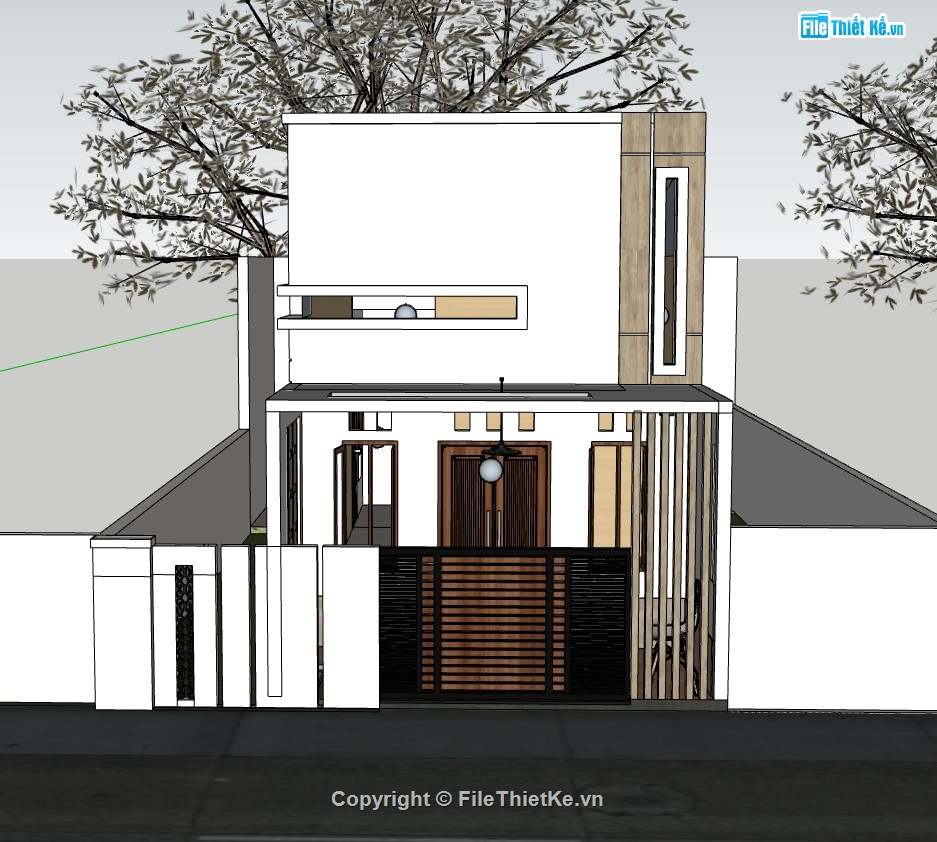 nhà phố 1 tầng,su nhà phố,sketchup nhà phố,su nhà phố 1 tầng,nhà phố 1 tầng gác lửng