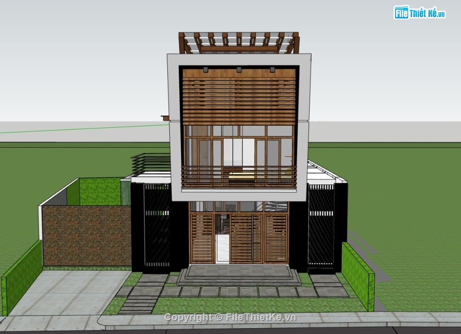 su nhà phố,sketchup nhà phố,su nhà phố 2 tầng