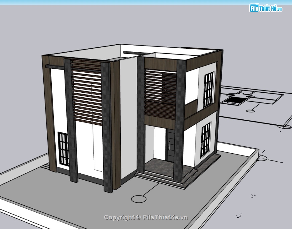 nhà phố 2 tầng,su nhà phố,sketchup nhà phố,su nhà phố 2 tầng