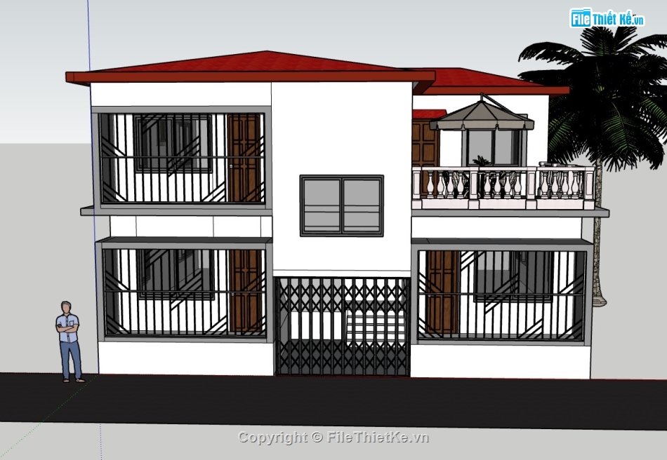 nhà phố 2 tầng,su nhà phố,sketchup nhà phố,su nhà phố 2 tầng,sketchup nhà phố 2 tầng