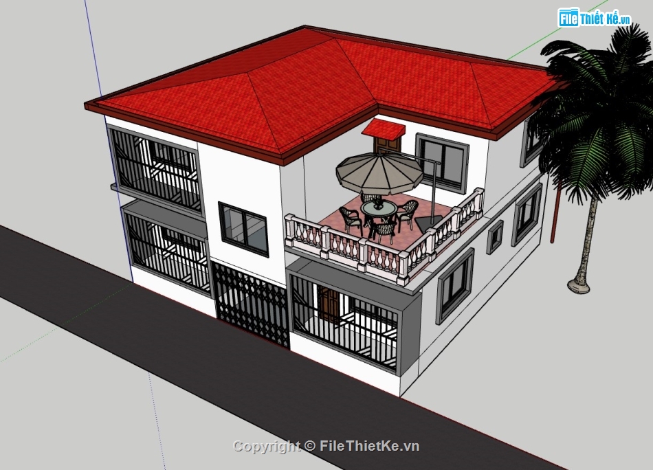 nhà phố 2 tầng,su nhà phố,sketchup nhà phố,su nhà phố 2 tầng,sketchup nhà phố 2 tầng