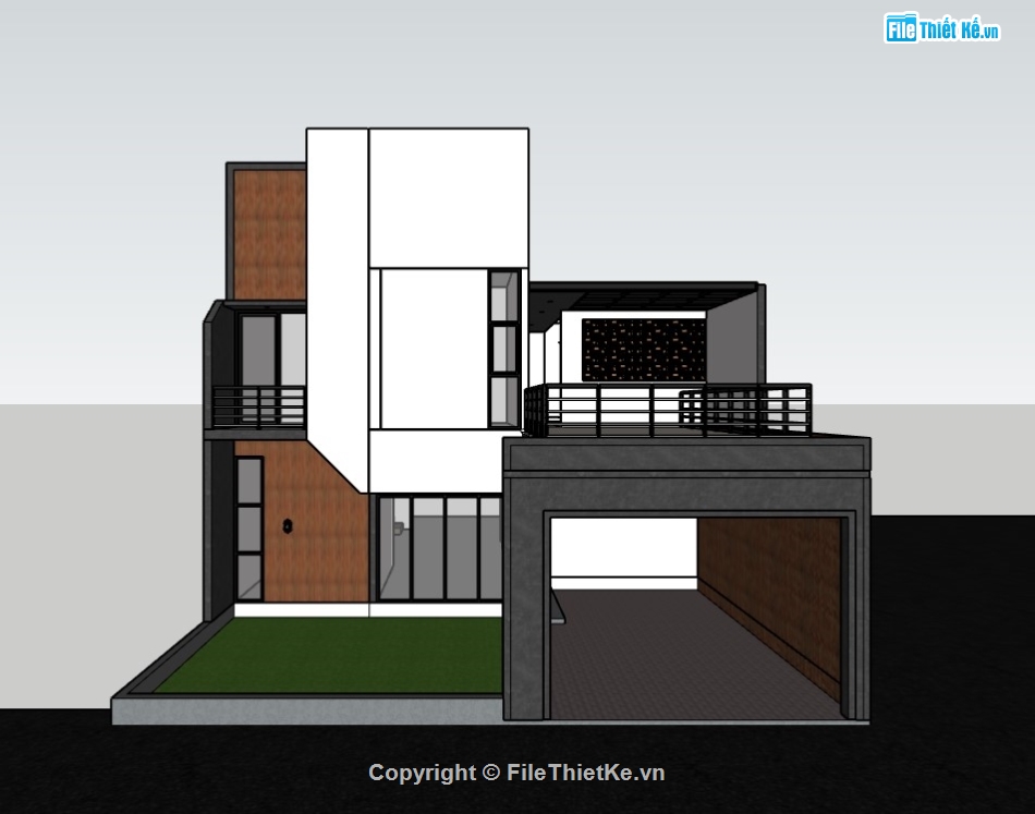 su nhà phố,sketchup nhà phố,su nhà phố 2 tầng,sketchup nhà phố 2 tầng