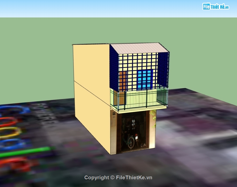 su nhà phố 2 tầng,sketchup nhà phố 2 tầng,sketchup nhà phố,su nhà phố