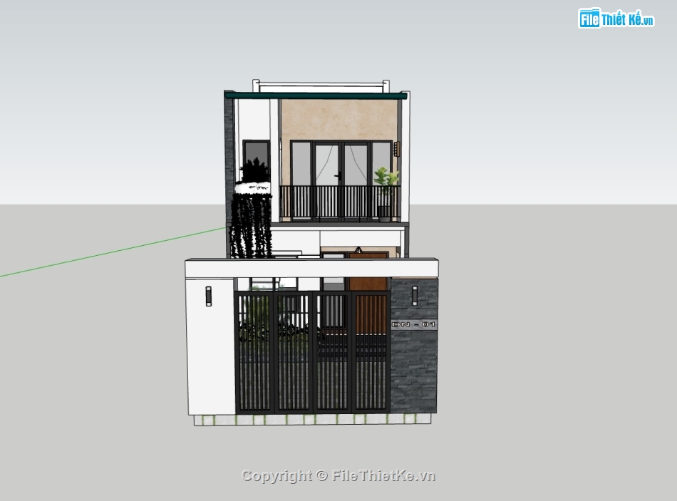su nhà phố,sketchup nhà phố,su nhà phố 2 tầng