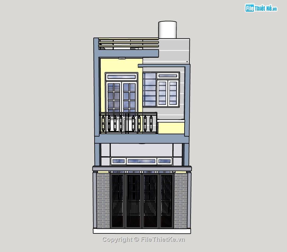 su biệt thự 2 tầng,sketchup biệt thự,su biệt thự,sketchup biệt thự 2 tầng