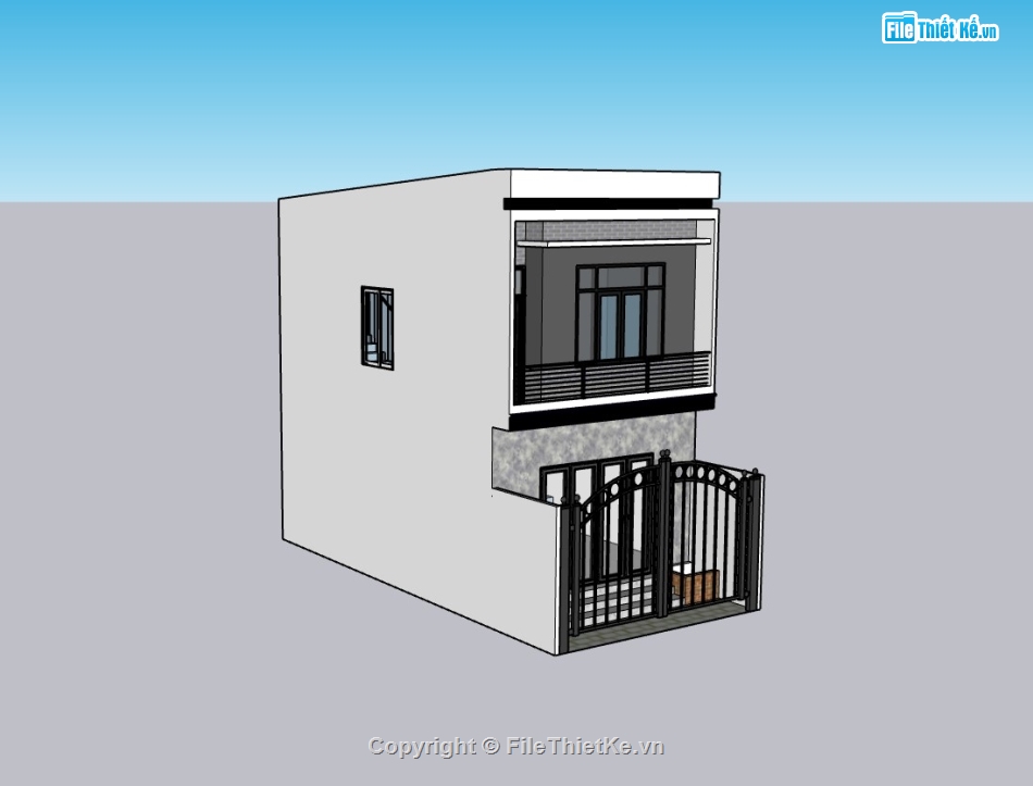 nhà phố 2 tầng,su nhà phố 2 tầng,sketchup nhà phố 2 tầng,su nhà phố,sketchup nhà phố