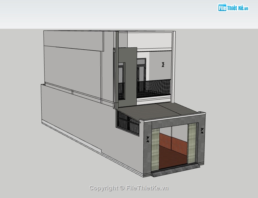 su nhà 2 tầng,sketchup nhà 2 tầng,nhà 2 tầng