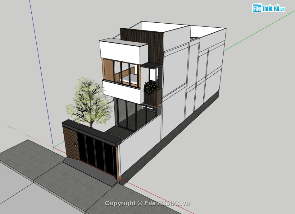 nhà phố 2 tầng,su nhà phố,sketchup nhà phố,sketchup nhà phố 2 tầng,su nhà phố 2 tầng