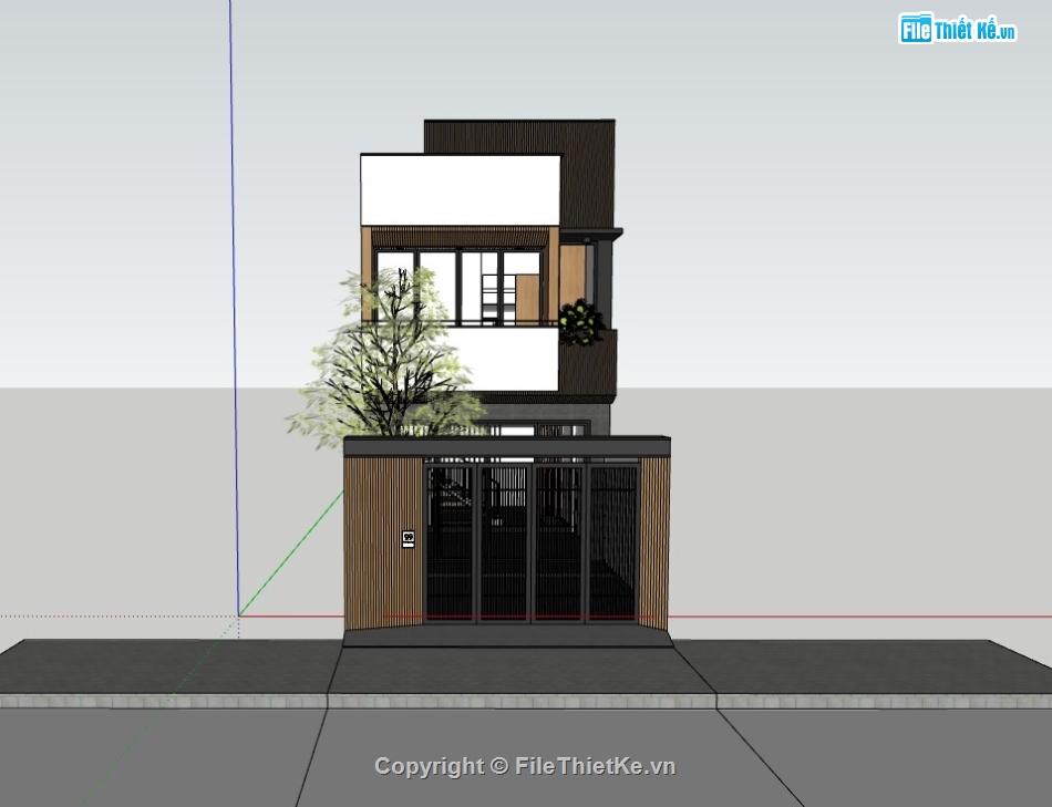 nhà phố 2 tầng,su nhà phố,sketchup nhà phố,sketchup nhà phố 2 tầng,su nhà phố 2 tầng