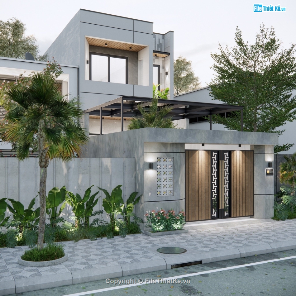 su nhà phố,sketchup nhà phố,nhà phố 2 tầng