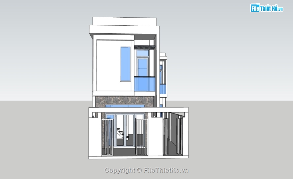 su nhà phố,sketchup nhà phố,su nhà phố 2 tầng