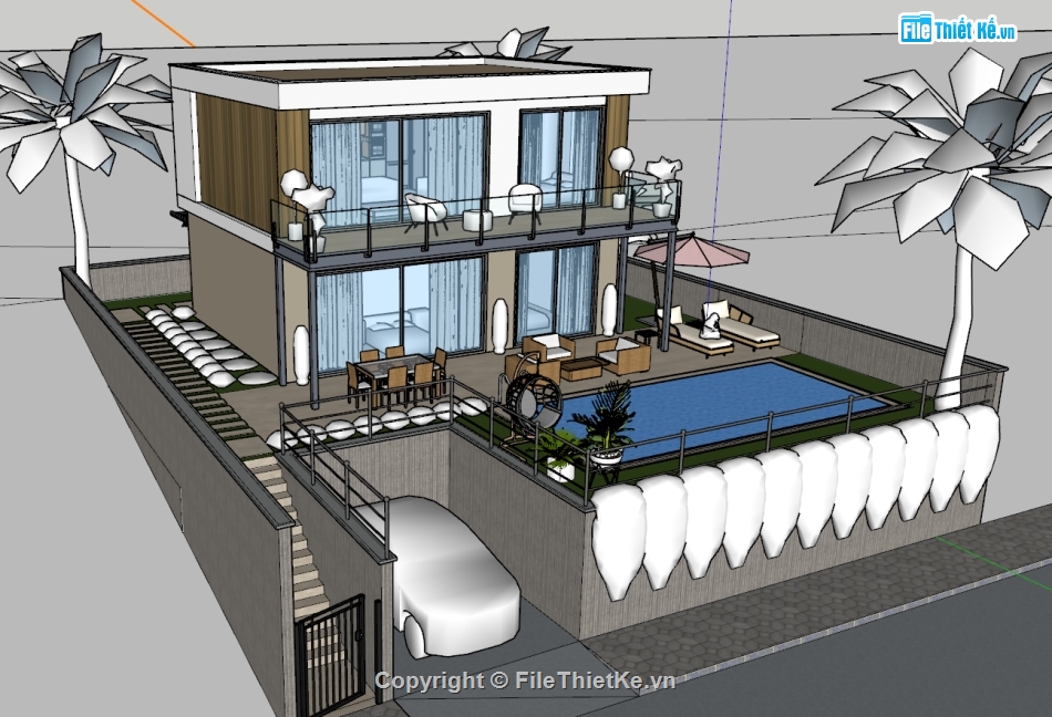 su nhà phố,sketchup nhà phố,su nhà phố 2 tầng,sketchup nhà phố 2 tầng