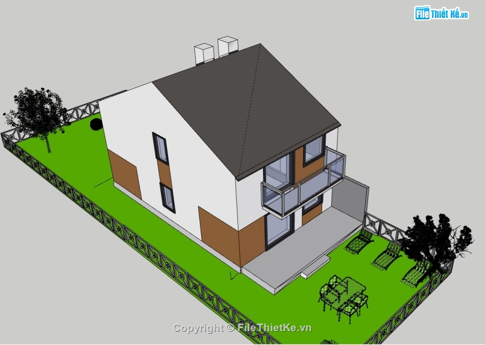 su nhà phố,sketchup nhà phố 2 tầng,su nhà phố 2 tầng