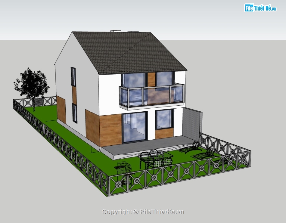su nhà phố,sketchup nhà phố 2 tầng,su nhà phố 2 tầng